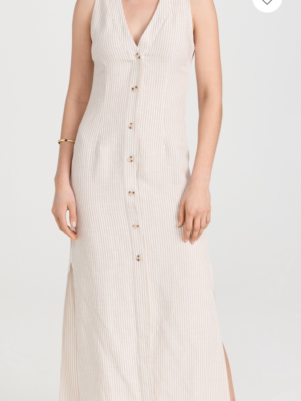 Onia air linen button down stripe dress